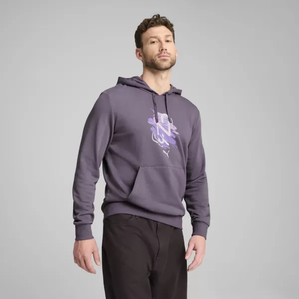  Panoul pentru bărbați PUMA NEYMAR JR CREATIVITY HOODIE 660099_01 CĂRBUNE PURPURIU 