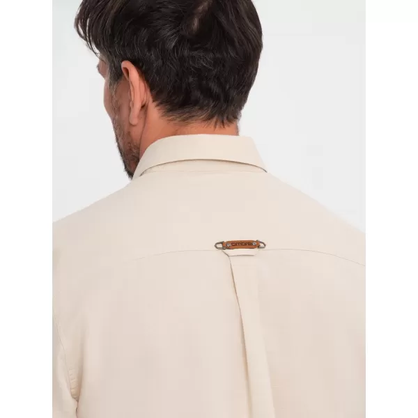  Cămaşă OMBRE OM-SHCS-0134 CREMĂ 