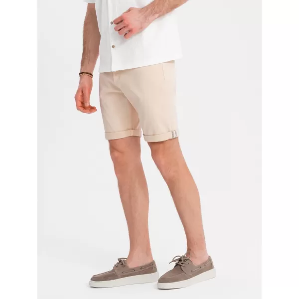  Pantaloni scurţi OMBRE OM-SRDS-0162 CREMĂ 