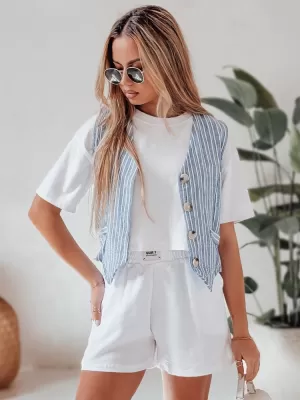 Pantaloni scurți pentru doamne DSTREET OWN STYLE SY0456 ALB