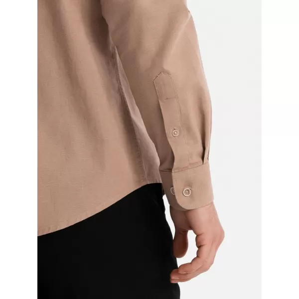  Cămaşă OMBRE OM-SHCS-0134 MARO DESCHIS 