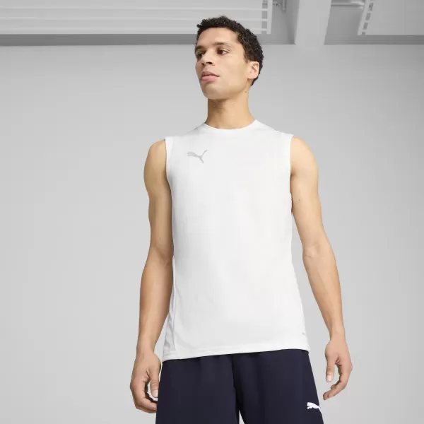  Jersey pentru bărbați PUMA TEAMCUP TRAINING SL JERSEY 659168_04 PUMA WHITE/PUMA SILVER 