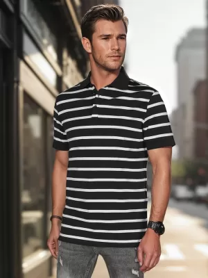 Mens t -thirt cu guler DSTREET PX0636 NEGRU
