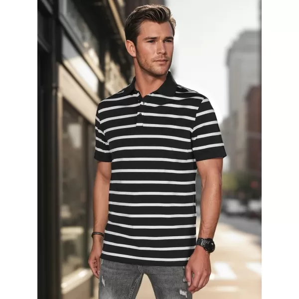  Mens t -thirt cu guler DSTREET PX0636 NEGRU 