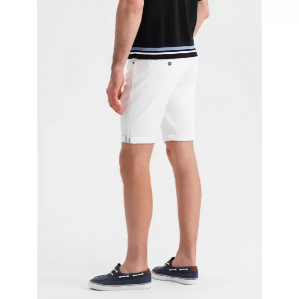  Pantaloni scurți pentru bărbați OMBRE OM-SRDS-0162 ALB 