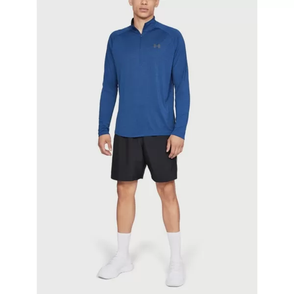  Tricou pentru bărbați UNDER ARMOUR TECH 1/2 ZIP 2.0 1328495-400 ALBASTRU 