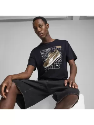 Tricou bărbătesc PUMA GRAPHICS SNEAKER TEE 684830_16 NOUA NAVĂ