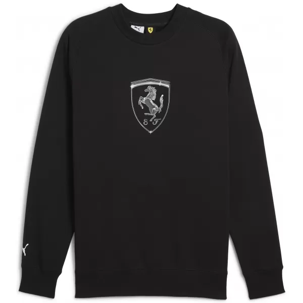  Panoul pentru bărbați PUMA FERRARI RACE BIG SHIELD CREW 630193_01 PUMA NEGRU 