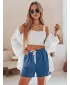 Pantaloni scurți pentru doamne DSTREET HOT VIBE SY0440 ALBASTRU