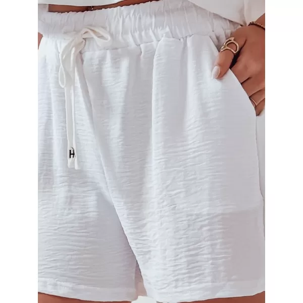  Pantaloni scurți pentru doamne DSTREET HOT VIBE SY0444 ALB 