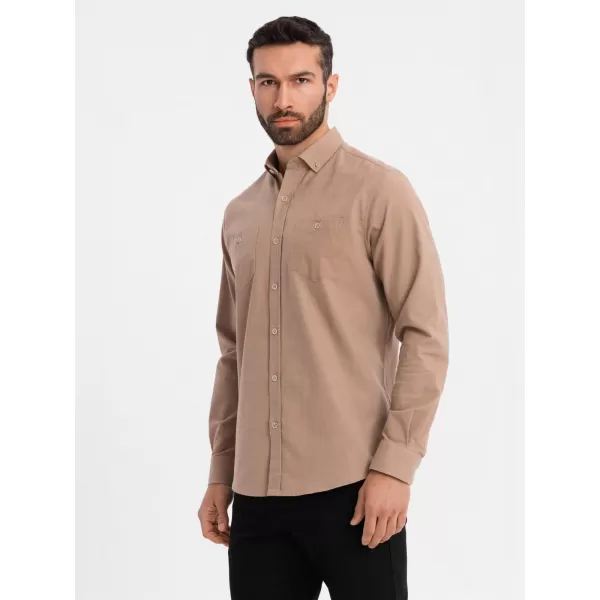 Cămaşă OMBRE OM-SHCS-0134 MARO DESCHIS 