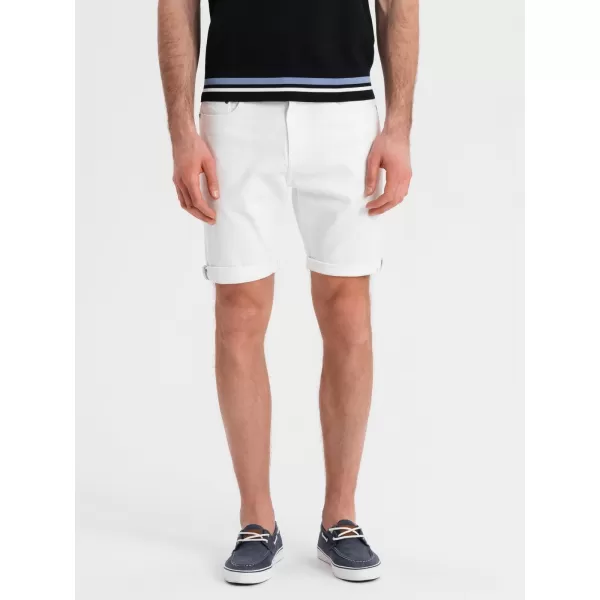  Pantaloni scurți pentru bărbați OMBRE OM-SRDS-0162 ALB 