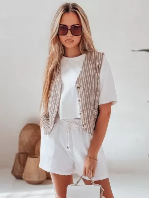Pantaloni scurți pentru doamne DSTREET HOT VIBE SY0444 ALB