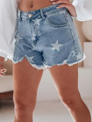 Pantaloni scurți pentru doamne DSTREET MOONSTAR SY0471 ALBASTRU