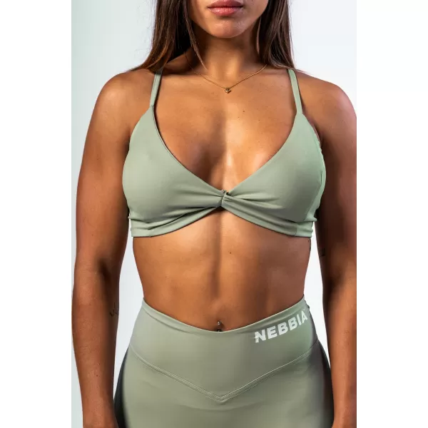  Sutien sport cu suport mediu TWIST-KNOT 423 VERDE DESCHIS Nebbia 