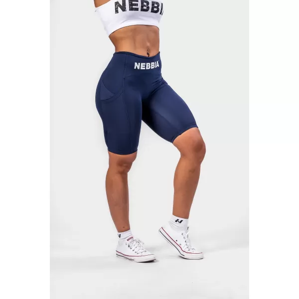 Pantaloni scurți pentru ciclism GYM THERAPY 628 BLUE ÎNCHIS Nebbia, 10 inch, talie înaltă 
