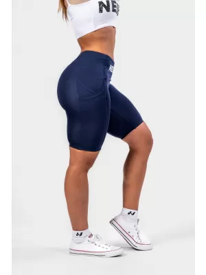Pantaloni scurți pentru ciclism GYM THERAPY 628 BLUE ÎNCHIS Nebbia, 10 inch, talie înaltă