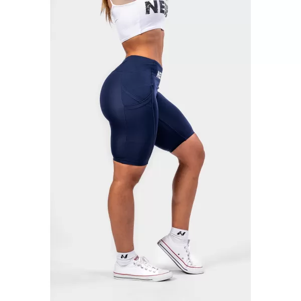  Pantaloni scurți pentru ciclism GYM THERAPY 628 BLUE ÎNCHIS Nebbia, 10 inch, talie înaltă 