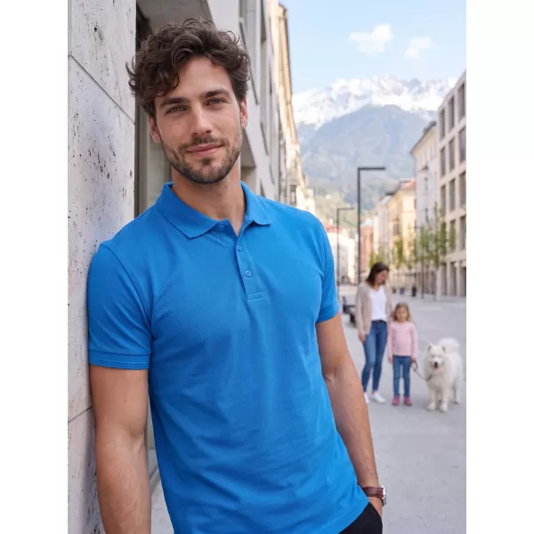  Tricou pentru bărbați cu guler ALTISPORT NoPrint NP/ALM302 SNORKEL ALBASTRU 