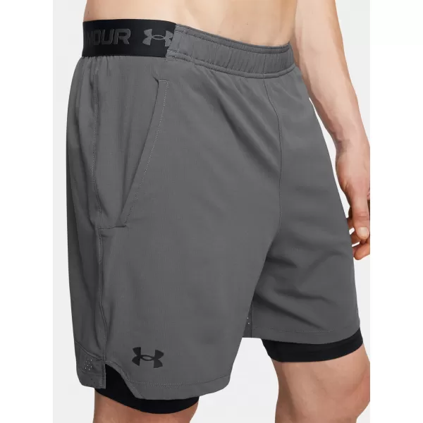  Pantaloni scurți pentru bărbați UNDER ARMOUR VANISH WOVEN 2IN1 STS 1373764-025 GRI 