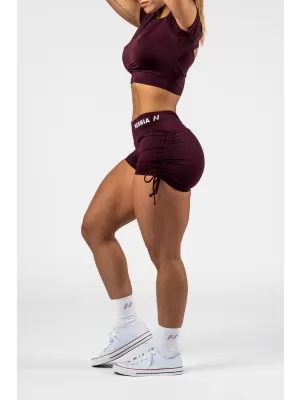 Pantaloni scurți push-up cu șireturi STRONG BEAUTY 429 DARK RED Nebbia