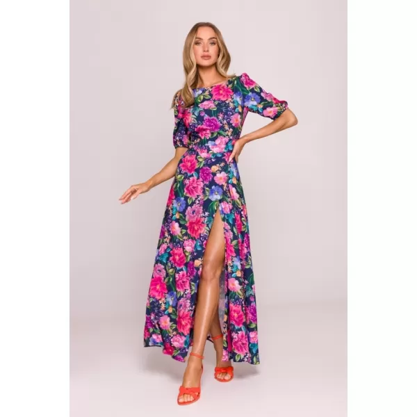  Rochie MOE M858 ALBASTRU/ROZ 