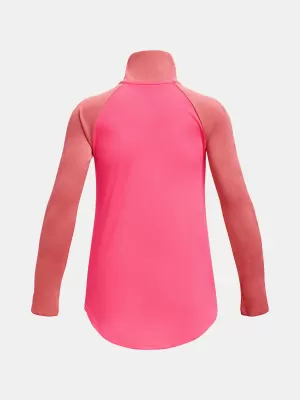 Tricou fetita UNDER ARMOUR TECH GRAPHIC 1/2 ZIP 1377586-683 ROZ