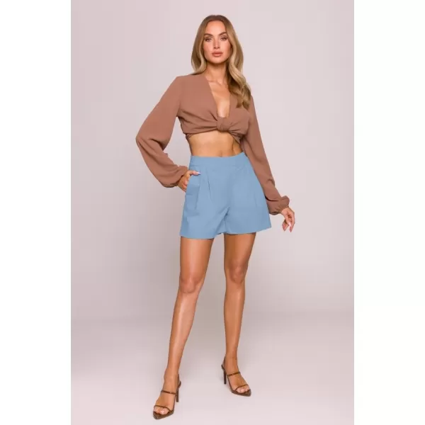  Pantaloni scurți de damă MOE M860 ALBASTRU DESCHIS 