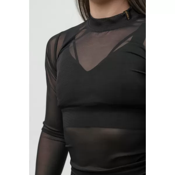  Top de damă cu mâneci lungi INTENSE Sheer 847 Gold BLACK/GOLD Nebbia 
