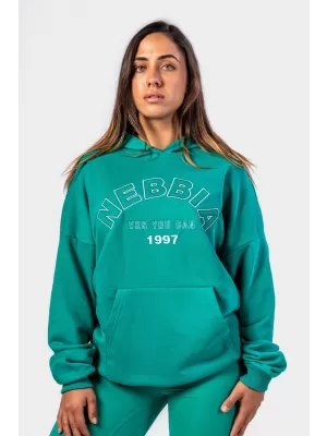 Hanorac oversize cu glugă GYM RAT 256 VERDE Nebbia