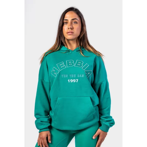  Hanorac oversize cu glugă GYM RAT 256 VERDE Nebbia 