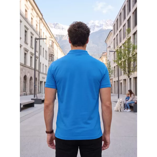  Tricou pentru bărbați cu guler ALTISPORT NoPrint NP/ALM302 SNORKEL ALBASTRU 