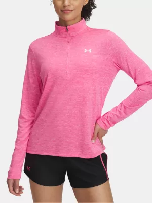 Tricou de damă UNDER ARMOUR TECH 1/2 ZIP- TWIST 1384225-672 ROZ