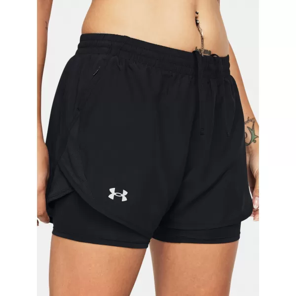  Pantaloni scurți de damă UNDER ARMOUR FLY BY 2-IN-1 SHORTS 1382440-001 NEGRU 