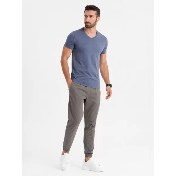  Cămaşă OMBRE OM-TSBS-0237 MELANGE ALBASTRU 