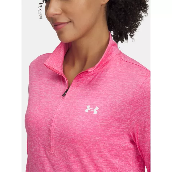  Tricou de damă UNDER ARMOUR TECH 1/2 ZIP- TWIST 1384225-672 ROZ 