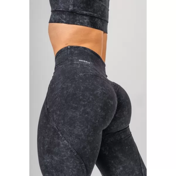  Jambiere spalate cu talie inalta GYM WARRIOR 776 BLACK Nebbia 