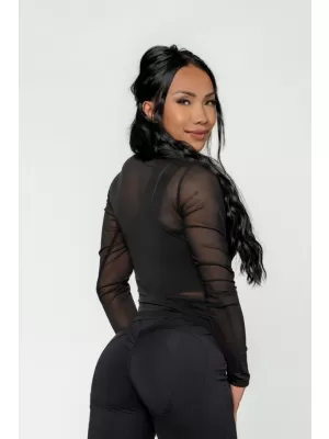 Top de damă cu mâneci lungi INTENSE Sheer 847 Gold BLACK/GOLD Nebbia