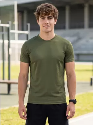 Tricou funcțional pentru bărbați ALTISPORT NoPrint NP/ALM421 MILITAR