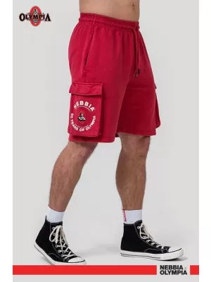 Pantaloni scurți cargo largi spălați LEGACY 787 RED Nebbia
