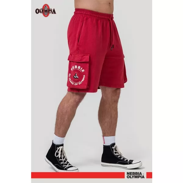  Pantaloni scurți cargo largi spălați LEGACY 787 RED Nebbia 