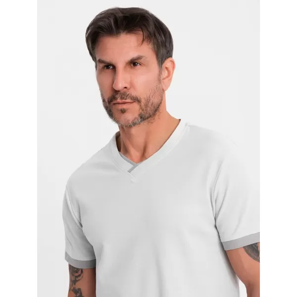  Cămaşă OMBRE OM-TSCT-0198 GRI DESCHIS 