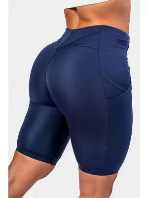 Pantaloni scurți pentru ciclism GYM THERAPY 628 BLUE ÎNCHIS Nebbia, 10 inch, talie înaltă