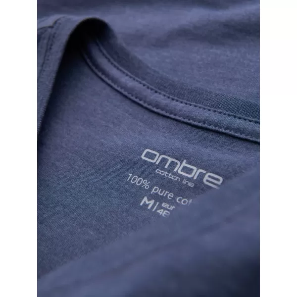  Cămaşă OMBRE OM-TSBS-0237 MELANGE ALBASTRU 