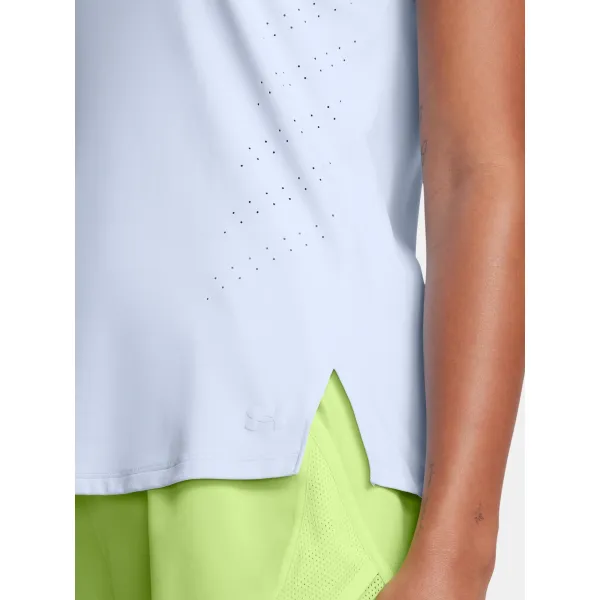  Tricou pentru femei UNDER ARMOUR LAUNCH ELITE SHORTSLEEVE 1383364-464 ALBASTRU 