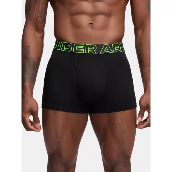  Boxeri pentru bărbați UNDER ARMOUR M PERF COTTON 3IN (3KS) 1383891-004 NEGRU 