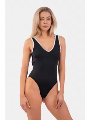 Costum de baie complet negru stil francez 460 BLACK Nebbia