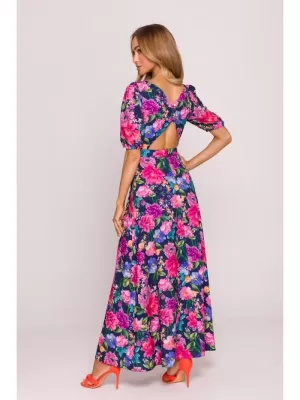 Rochie MOE M858 ALBASTRU/ROZ