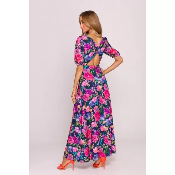  Rochie MOE M858 ALBASTRU/ROZ 