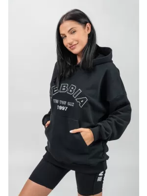 Hanorac oversize cu glugă GYM RAT 256 BLACK Nebbia